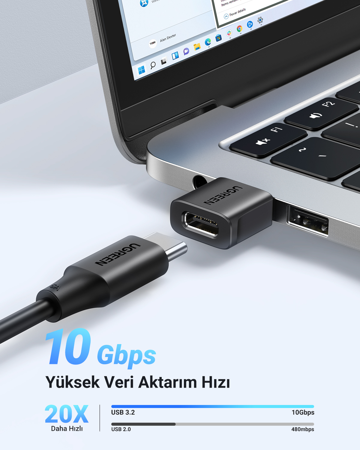UGREEN USB-A Male to USB-C Female Adaptör 2 Adet