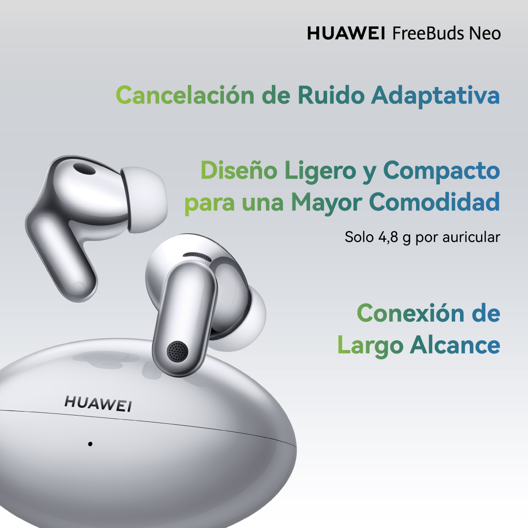 Cancelación de ruido adaptativa. Diseño ligero y compacto para una mayor comodidad. Solo 4.8 g por auricular. Conexión de largo alcance.