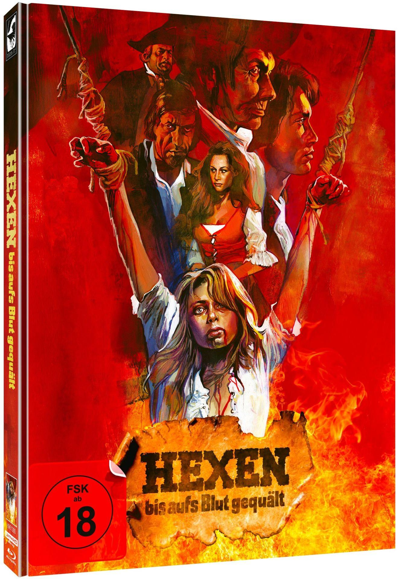 DVD-Cover mit roten Tönen zeigt gefesselte Menschen und Flammen.