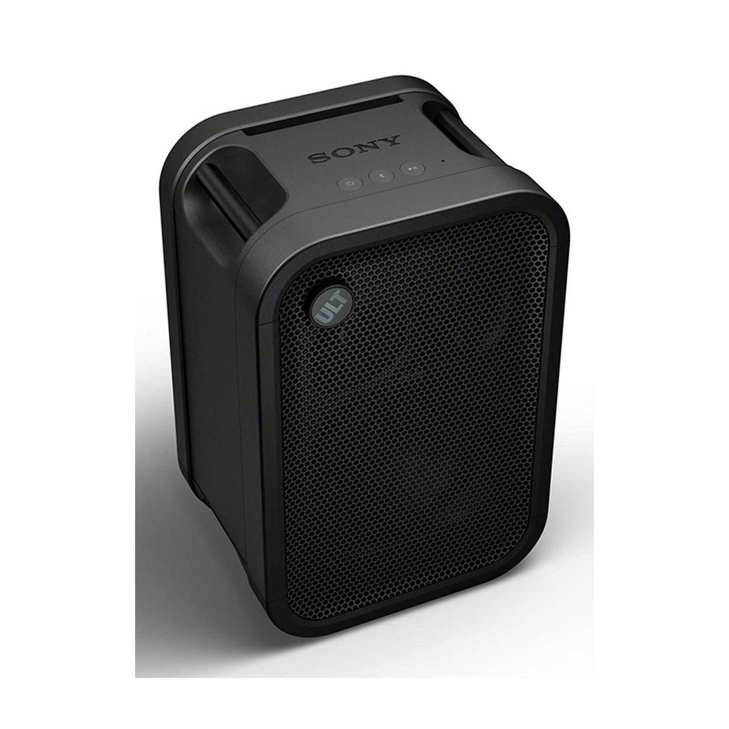 Altoparlante wireless nero Sony con maniglie e griglia in metallo.