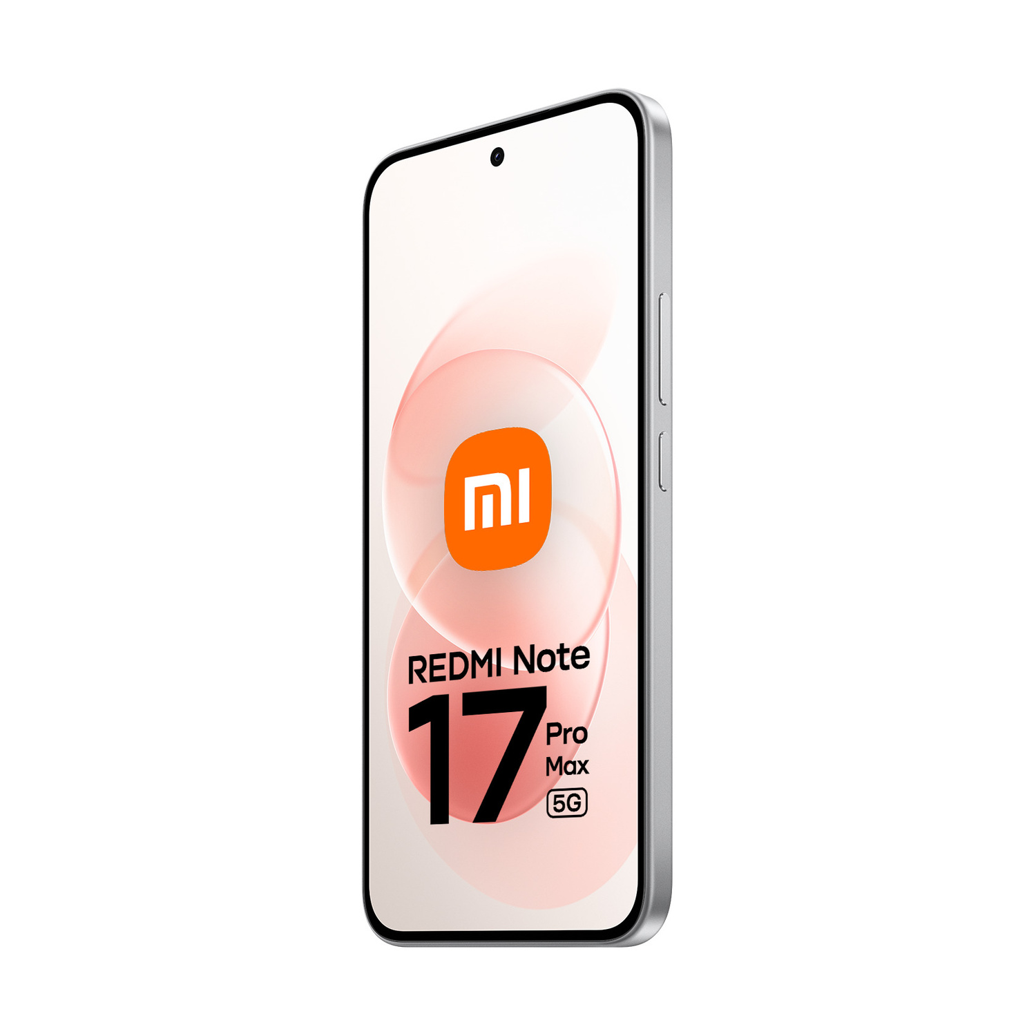 Smartphone con testo REDMI Note 17 Pro Max 5G e logo Xiaomi rosso.