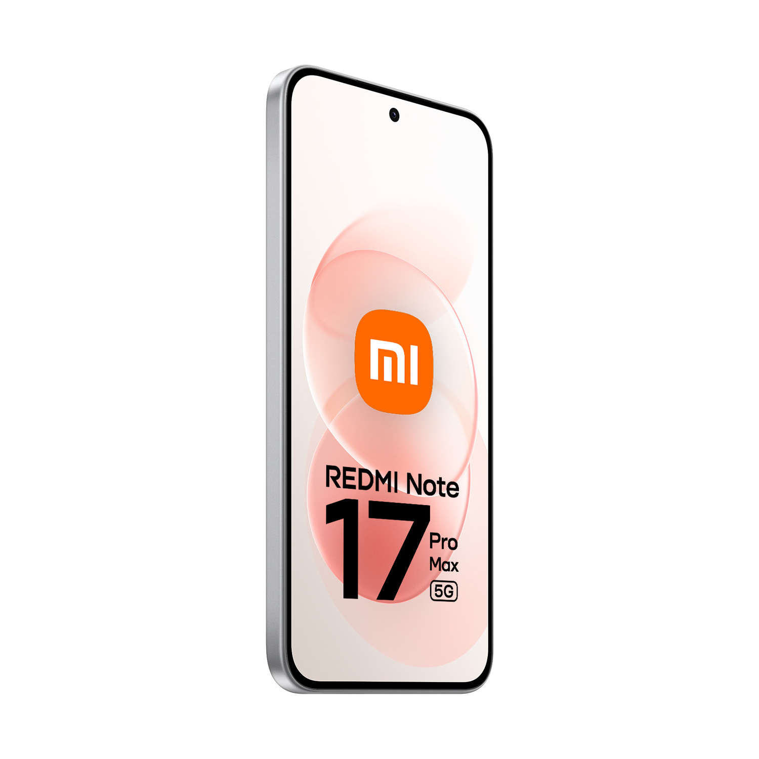 Uno smartphone con la scritta REDMI Note 17 Pro Max 5G e il logo Xiaomi sullo schermo.