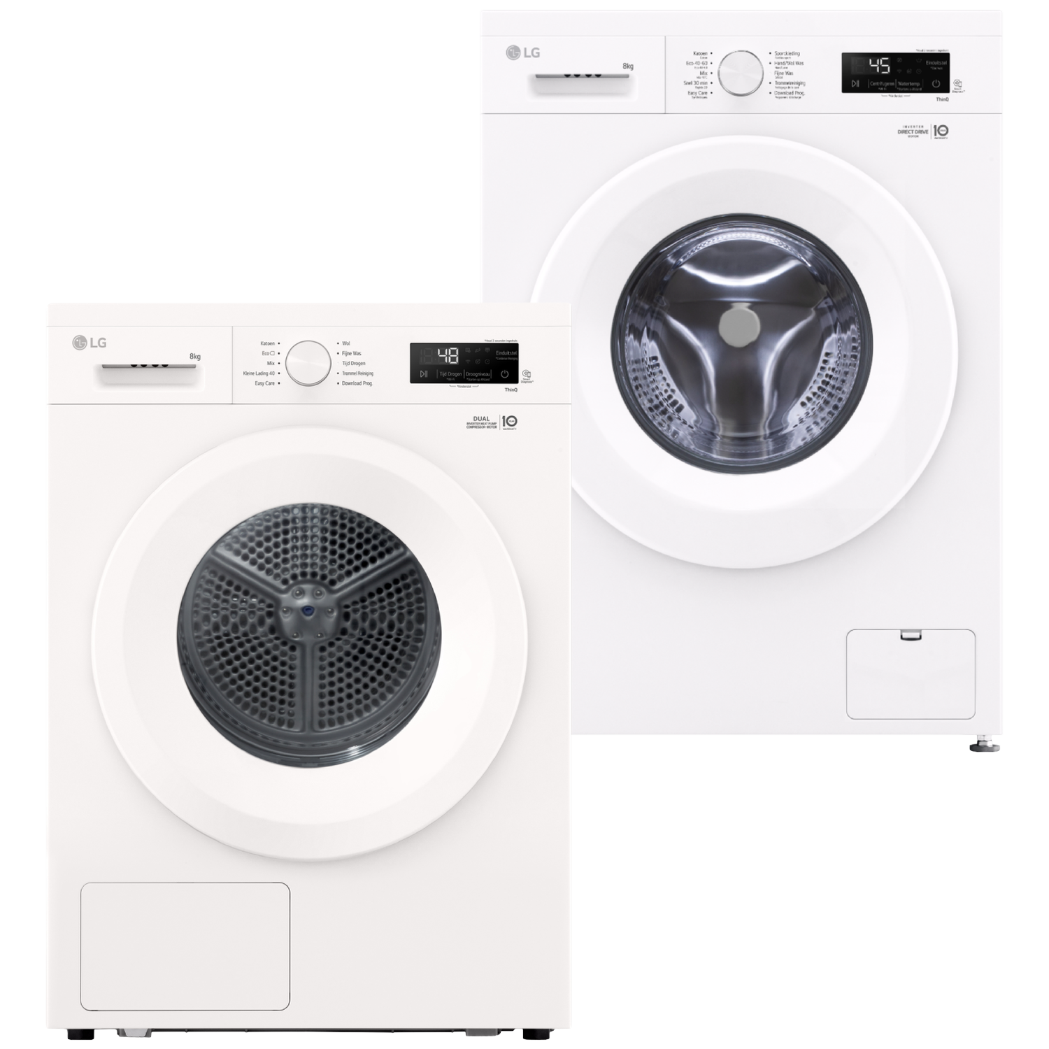 LG F4x1008nwh Rhx1008nwh Wasmachine & Droger Bundel