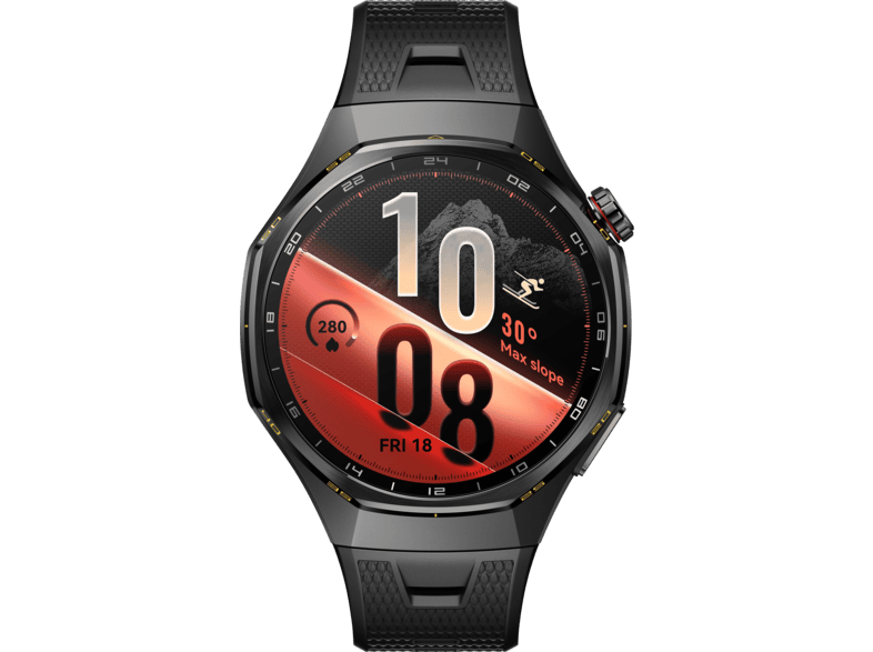HUAWEI WATCH GT 7 Pro (46 mm) Smartwatch Vorderes Gehäuse: Titanlegierung, Hintere Abdeckung: schwarze Keramik Fluorelastomer, 140 - 210 mm , Schwarz