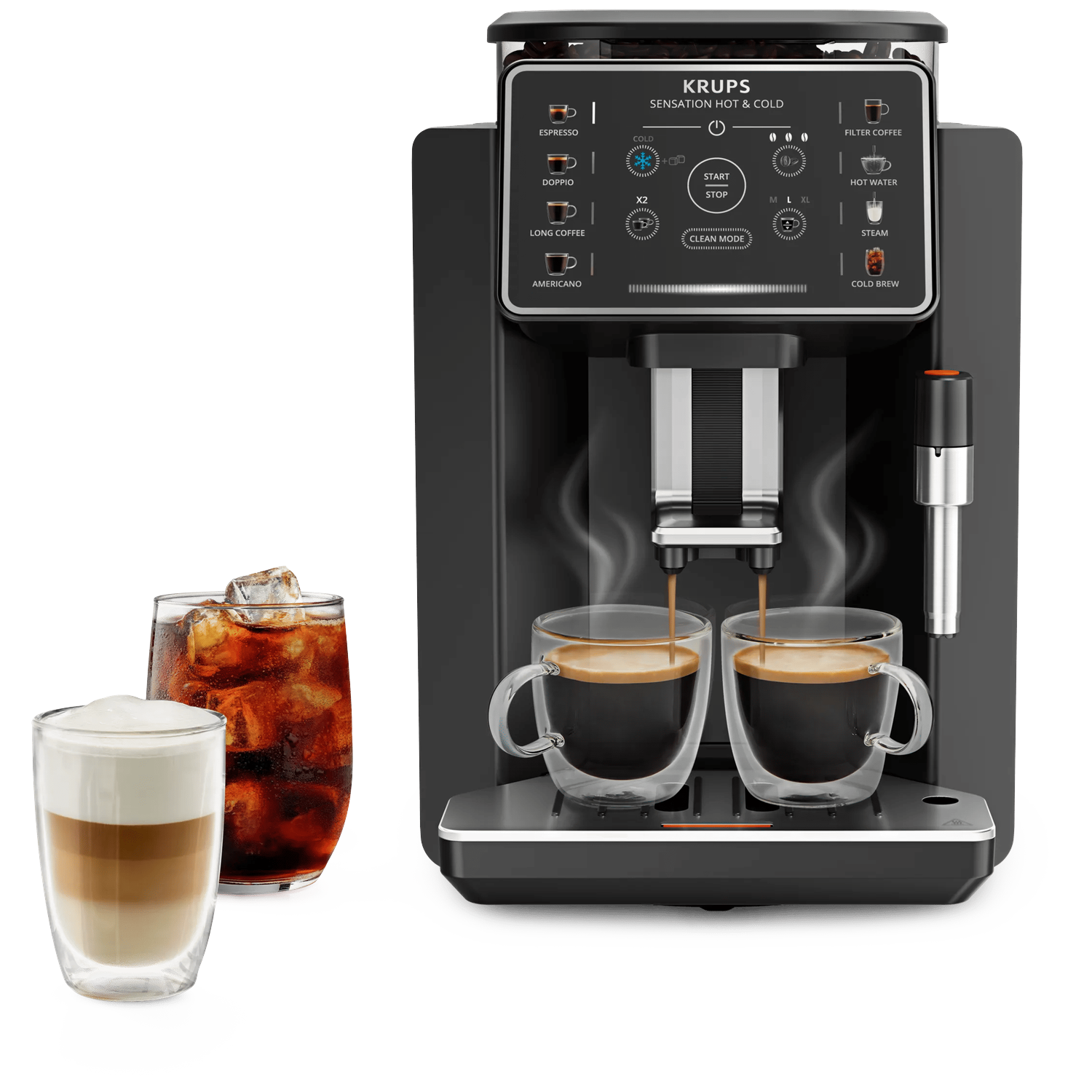 KRUPS Sensation Hot & Cold EA9138 - Volautomatische espressomachine - Zwart
