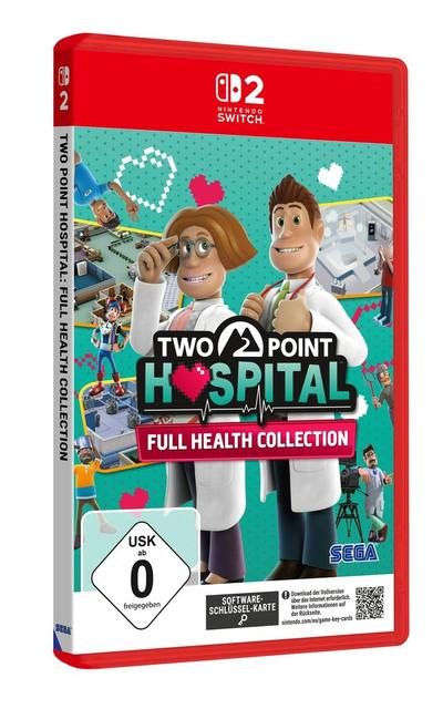 Nintendo Switch 2 Hülle von Two Point Hospital Full Health Collection mit zwei Ärzten.