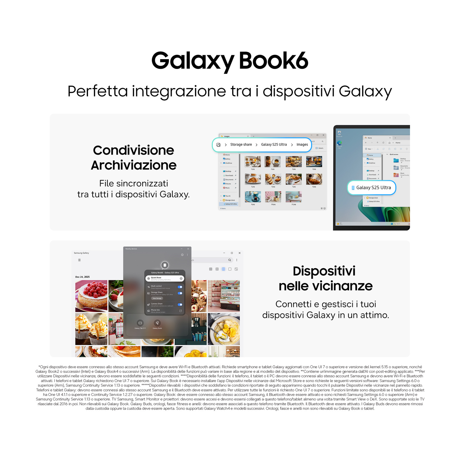 Galaxy Book6 mostra integrazione perfetta e condivisione file tra dispositivi Samsung.