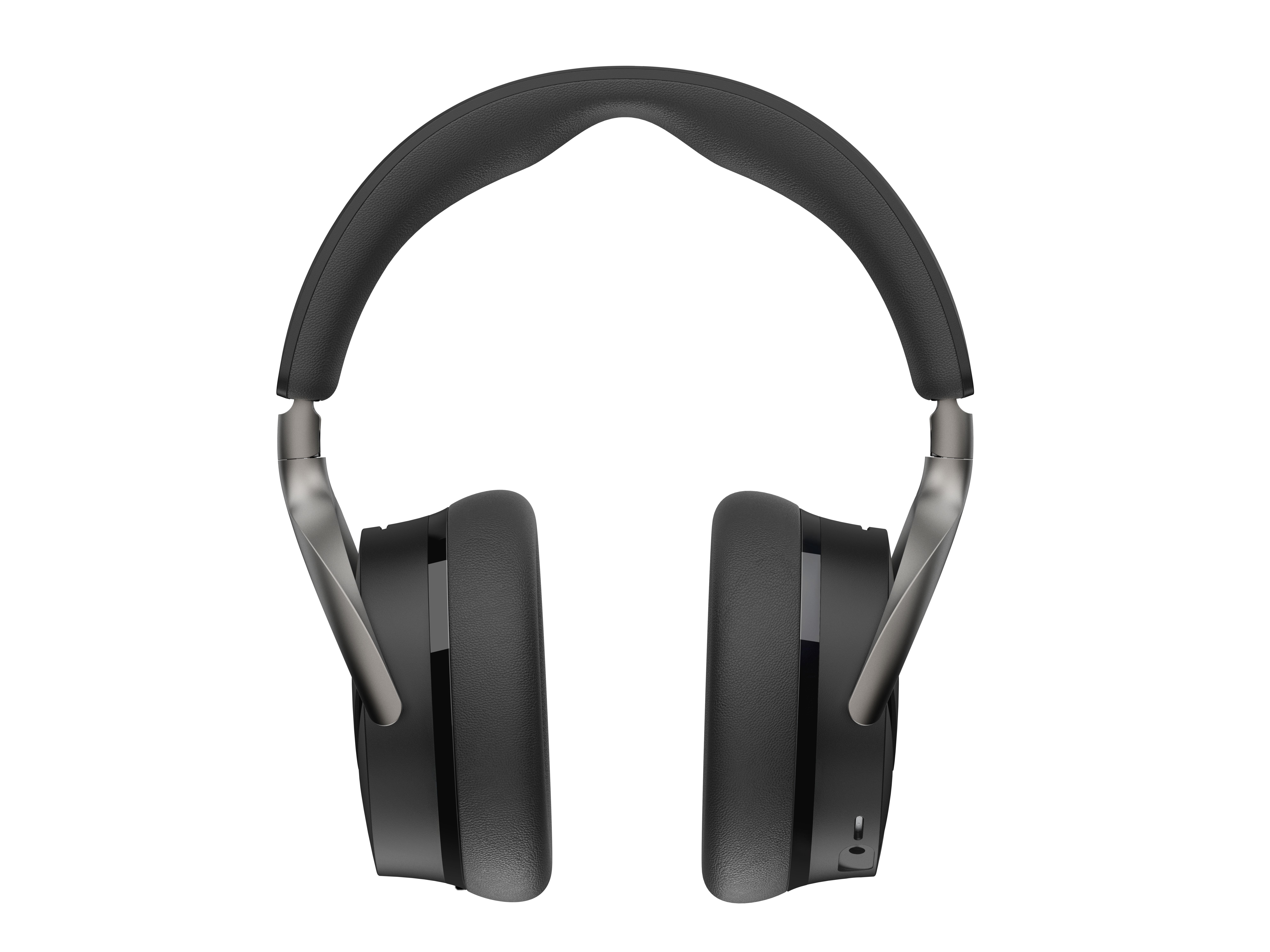 Schwarze Over-Ear-Kopfhörer mit gepolstertem Bügel und Ohrmuscheln auf weißem Hintergrund.