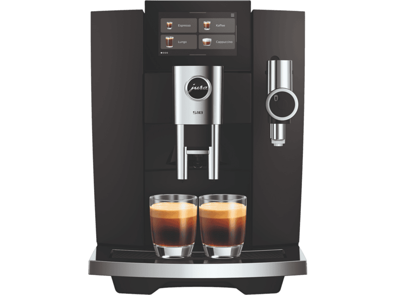 Jura S10 Kaffeevollautomat (Obsidian Black, P.A.G.2+ Mahlwerk, 15 bar, Dampfdüse)