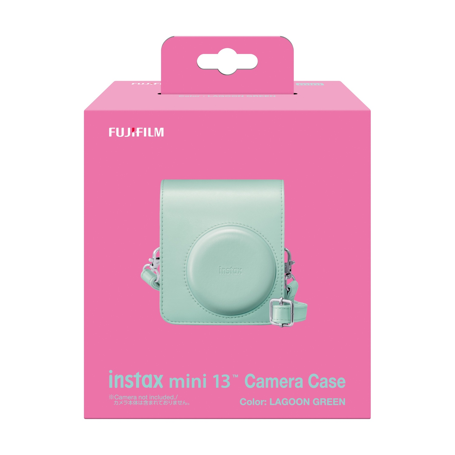 Confezione rosa per custodia fotocamera Fujifilm Instax Mini 13 verde laguna.