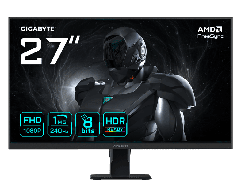 GIGABYTE GS27F2 27 Zoll Monitor, Full-HD, 1 ms Reaktionszeit, 300 cd/m², 240 Hz, Schwarz
