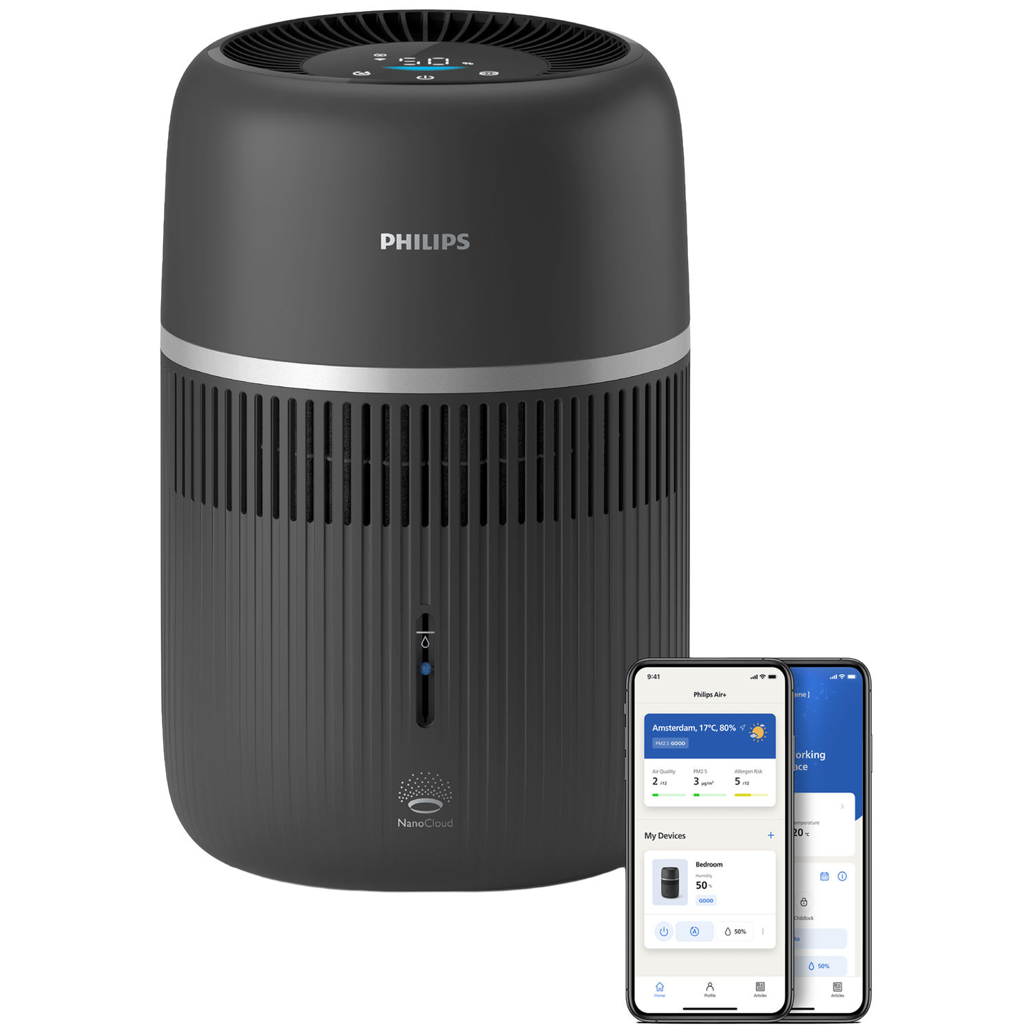 Philips 4000 Serie - Hu4210/03 Luchtbevochtiger Evaporator (cold Evaporation) 44 M² 35 L Grijs
