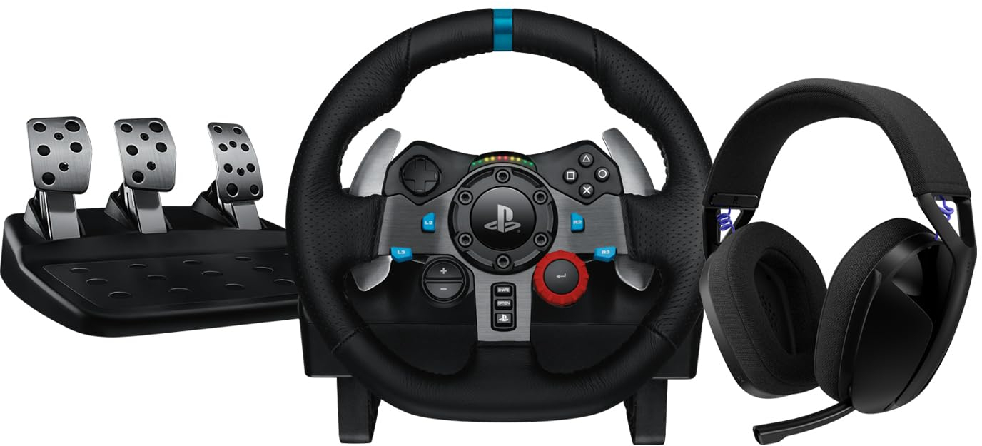LOGITECH G29 Driving Force kormány PC/PS3/PS4/PS5 + G321 vezeték nélküli fejhallgató csomag (991-000585)