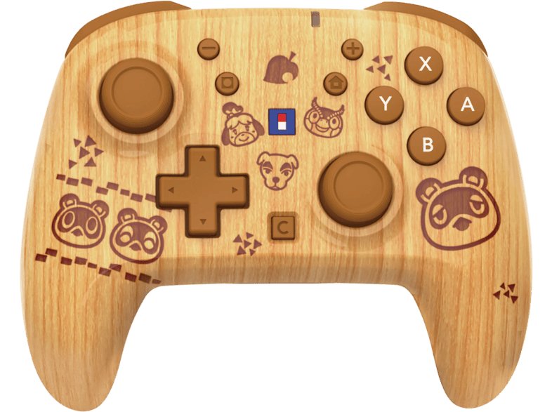 HORI HORIPAD Turbo (Animal Crossing Wood Brown) Wireless Controller Braun für Nintendo Switch 2, Switch, OLED, Lite