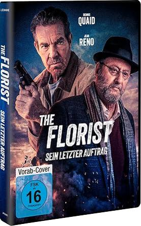 DVD-Cover von The Florist mit Dennis Quaid mit Waffe und Jean Reno mit Hut vor stürmischem Hintergrund.