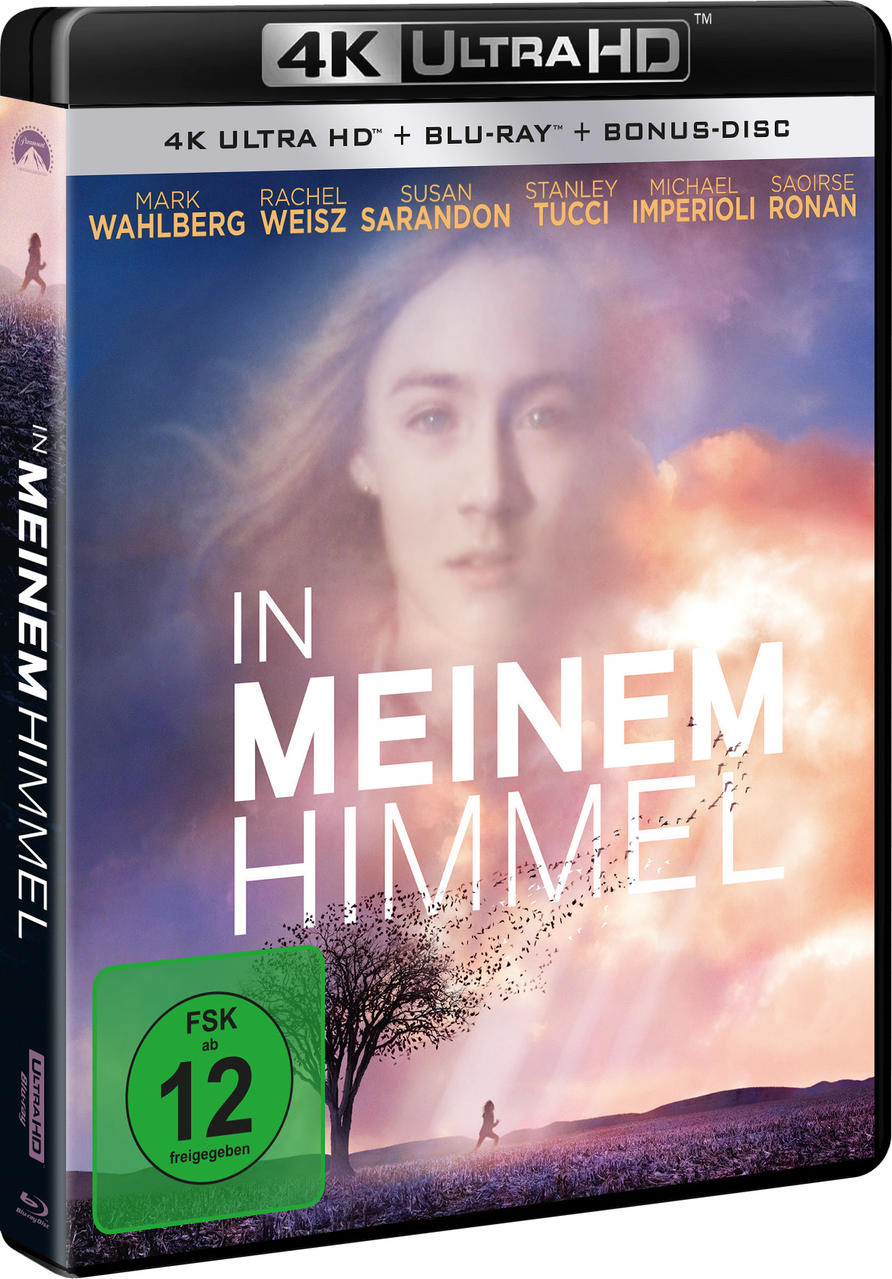 4K Ultra HD Blu-ray Cover von "In meinem Himmel" mit einem Frauenporträt, Himmel und einer Wiese.