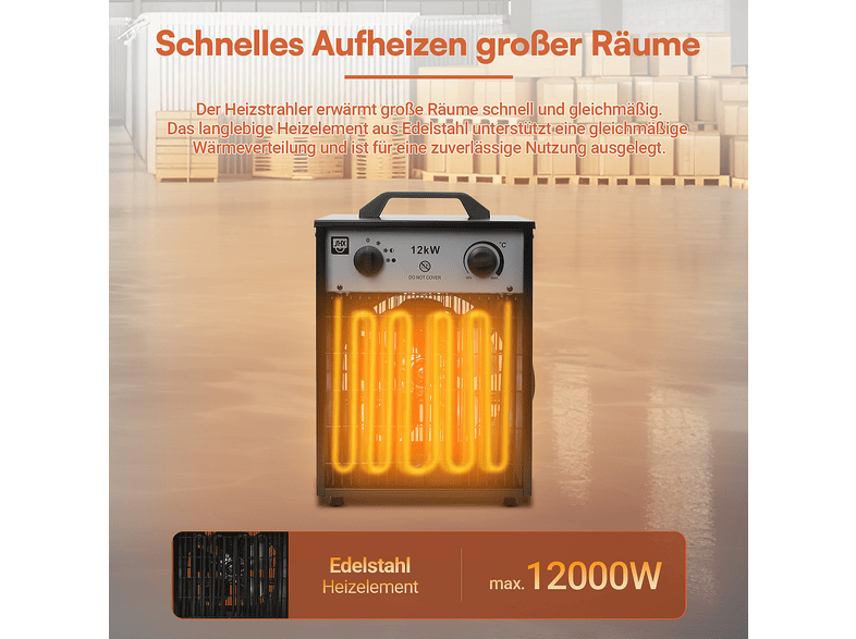 SHX SHX12KW2025 Bauheizer 12000 W Schwarz/Grau — Foto 6 von 6