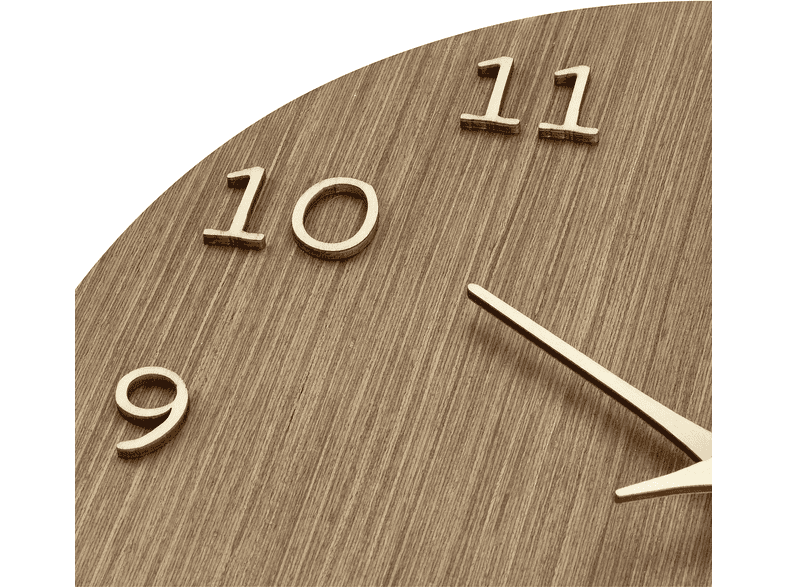 TFA Analoge Wanduhr aus Holz, Dunkel; Quarzuhr — Foto 3 von 4