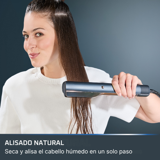 Alisado natural. Seca y alisa el cabello en un solo paso.