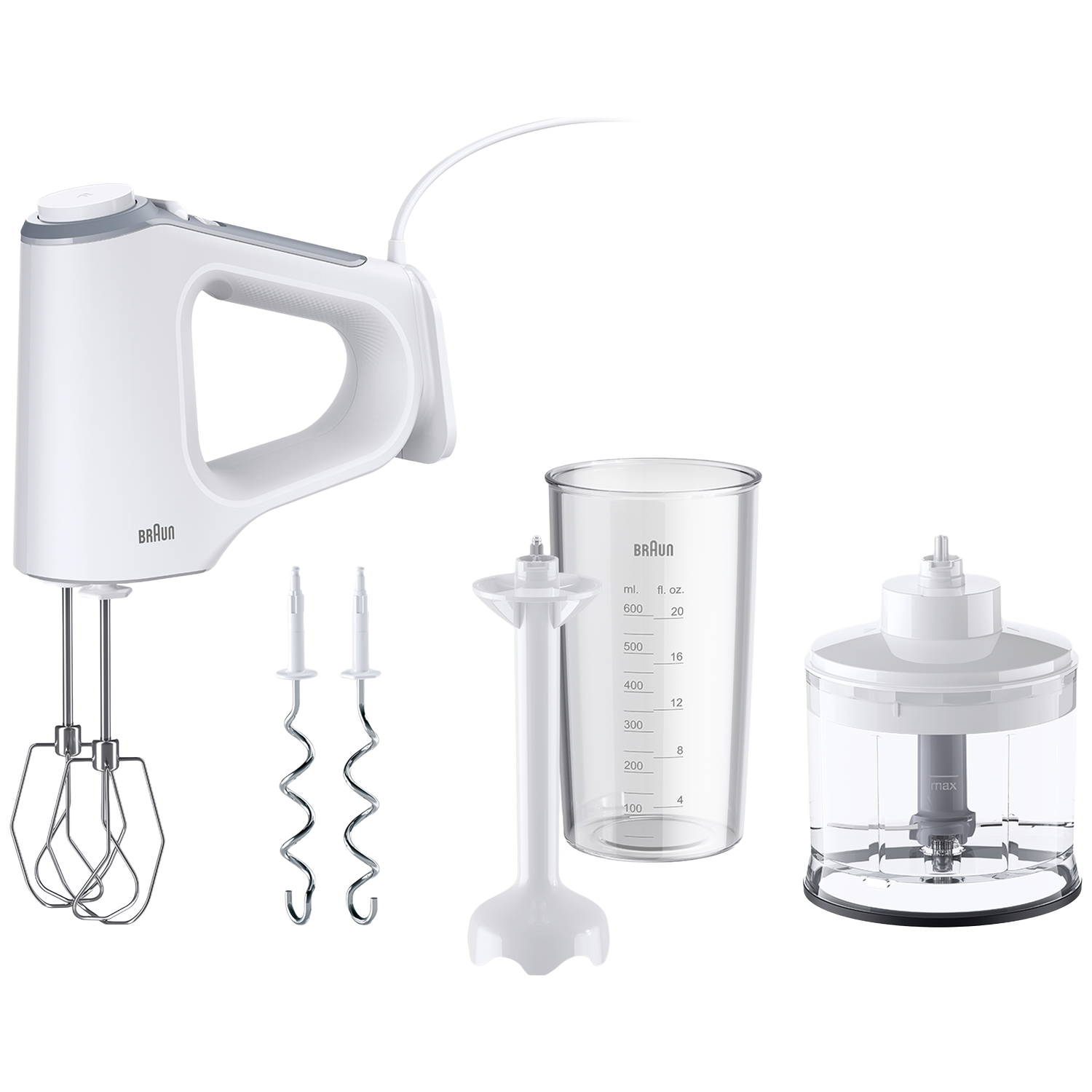 Braun Hm3235wh Multimix 3 Met Hakmolen En Staafmixervoet Handmixer Wit
