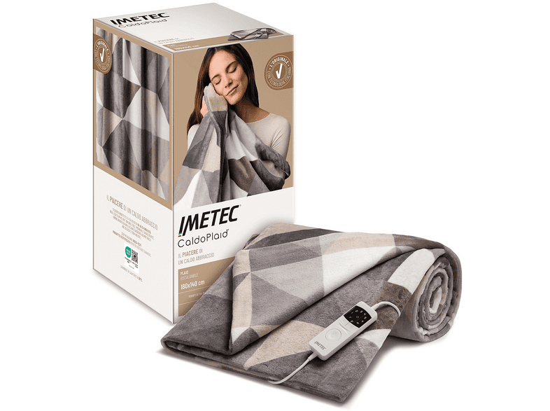 TERMOCOPERTA IMETEC PLAID VELVET GEOMETRICO 180X140