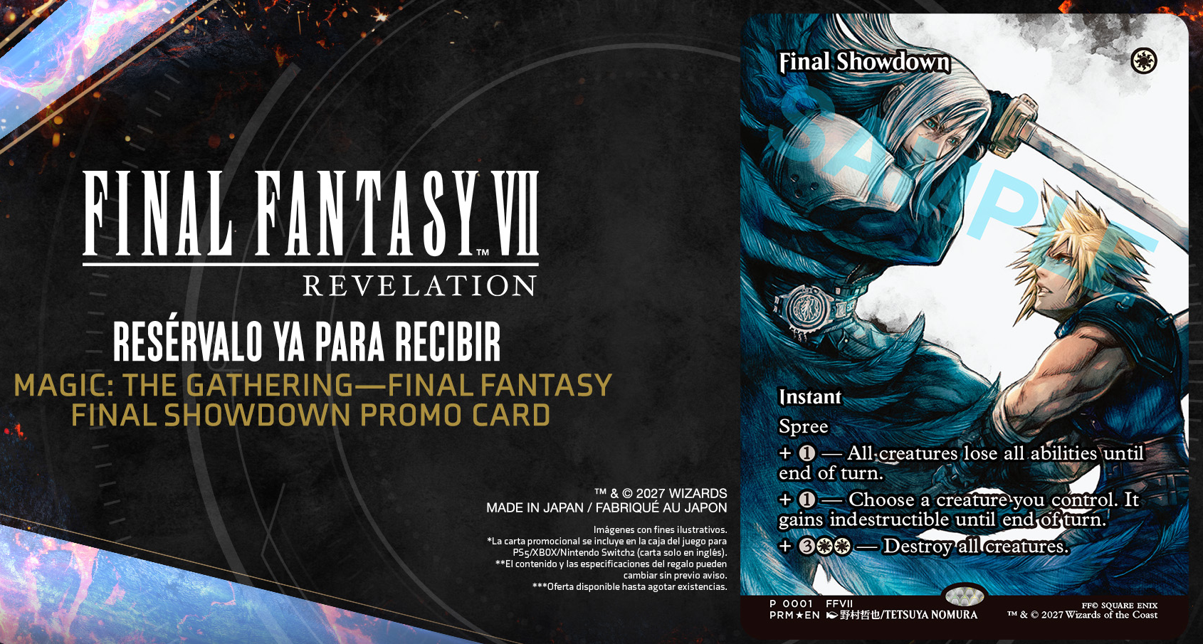 Carta promocional Final Fantasy VII Final Showdown Magic the Gathering.