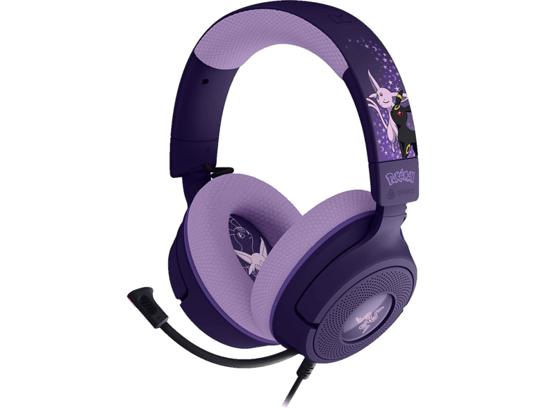 RAZER Kraken V4 X - Pokémon Espeon/Umbreon Edition, Over-ear Gaming‑Headset Schwarz/Lila