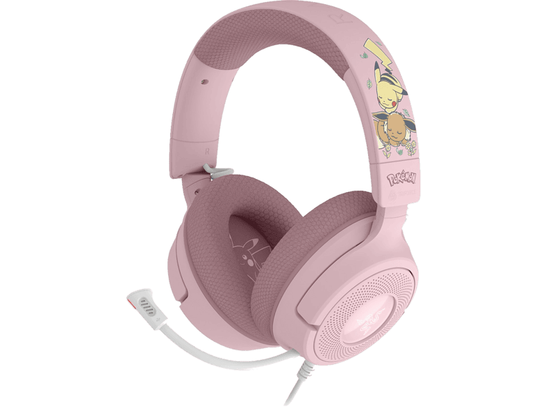 RAZER Kraken V4 X - Pokémon Pikachu/Eevee Edition, Over-ear Gaming‑Headset Rosa