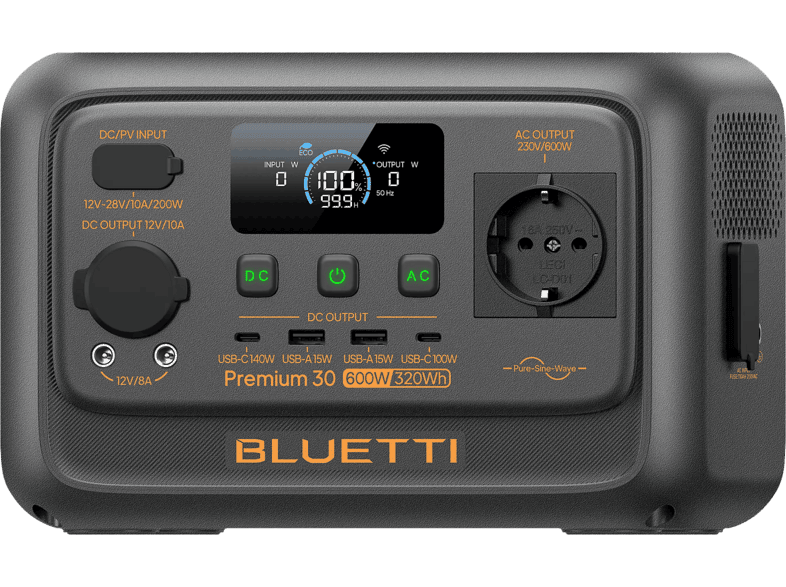 Estación de energía - Bluetti P-PR30V2-EU-GY-BL-010, 600 W, Gris