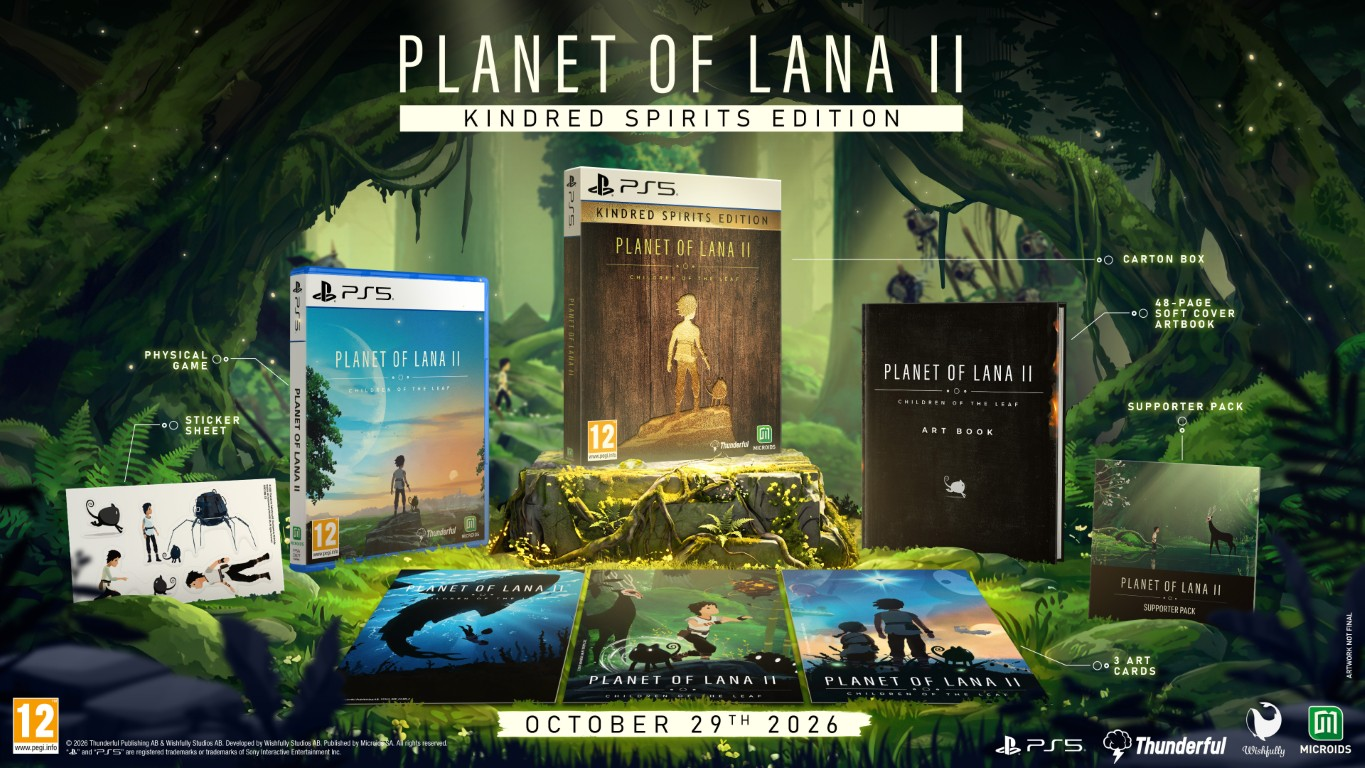 Planet of Lana II Kindred Spirits Edition na PS5 z grą, artbookiem, naklejkami i kartami.