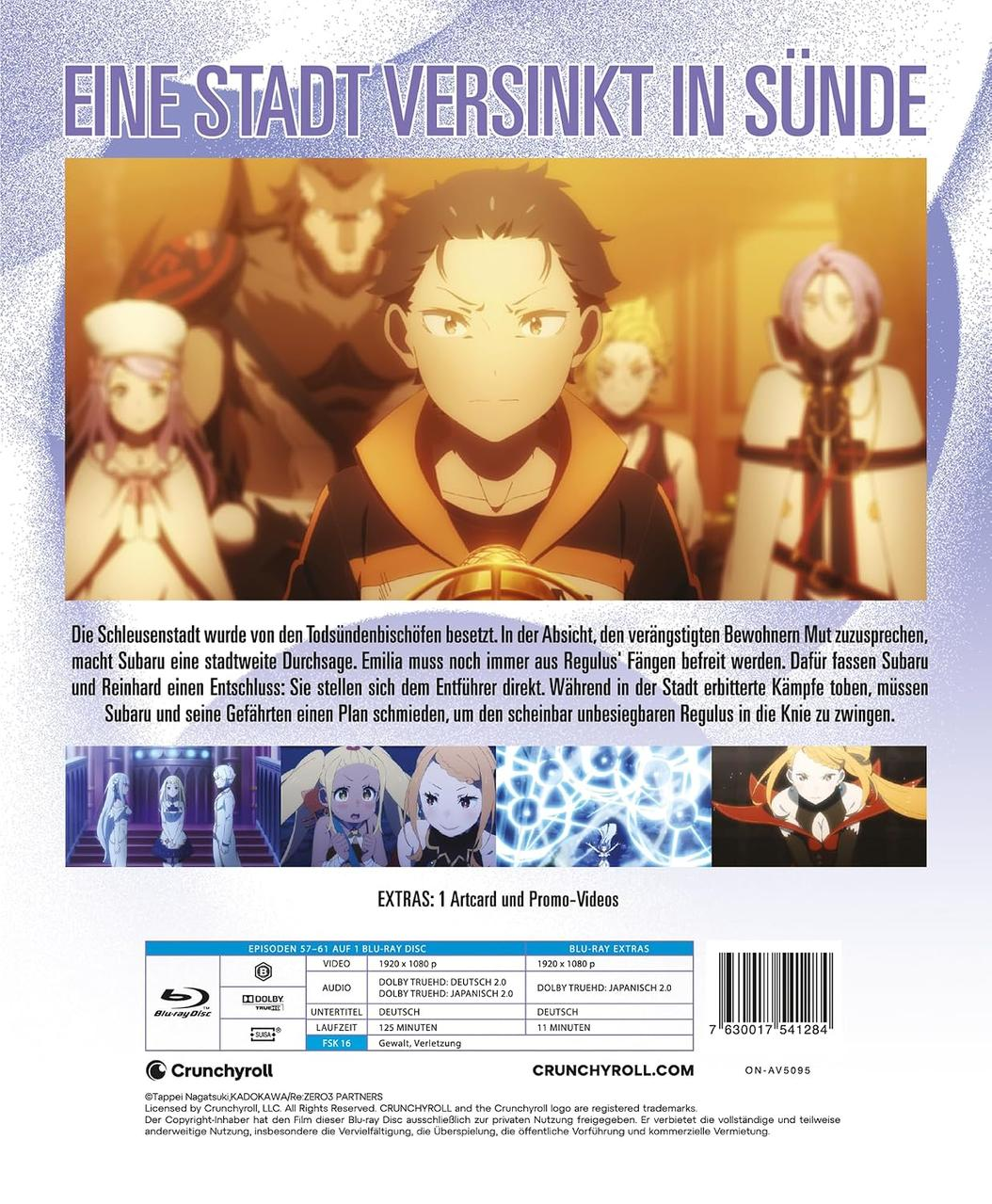 Anime Blu-ray-Cover mit Charakteren, Text und technischen Details.