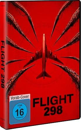 DVD-Hülle von Flight 298 in Rot mit Flugzeug und spinnenartigen Tentakeln.
