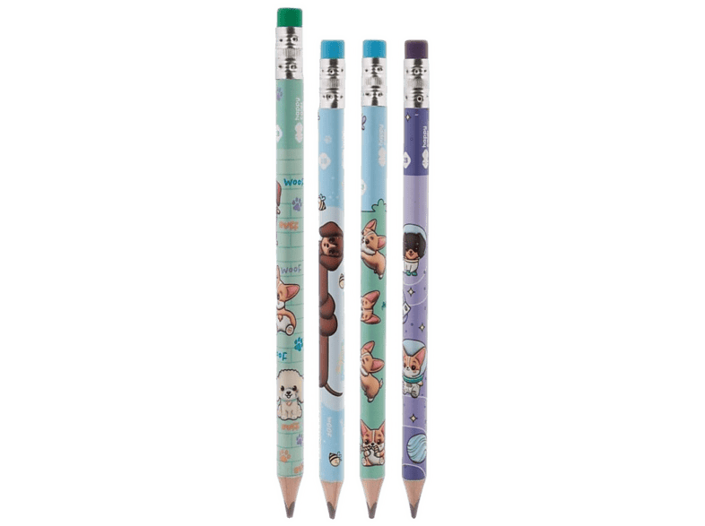 Ołówek do nauki pisania HAPPY COLOR trójkątny Jumbo Corgi Team 2B 1szt. Wielokolorowy