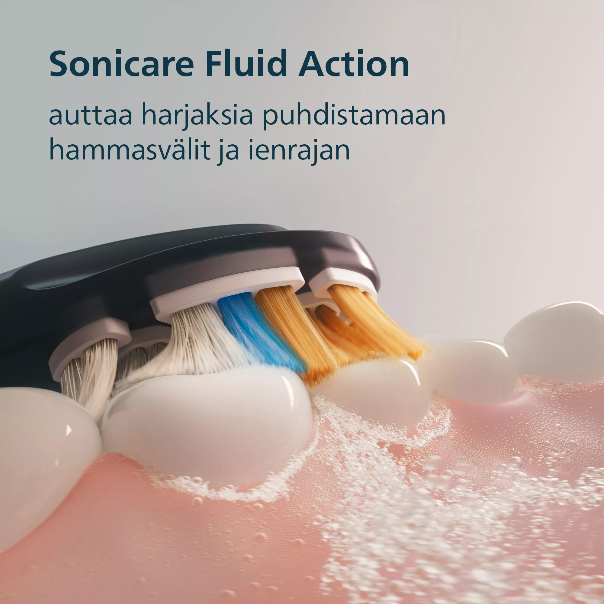 A Sonicare fogkefe vízzel és habbal tisztítja a fogakat és az ínyt.