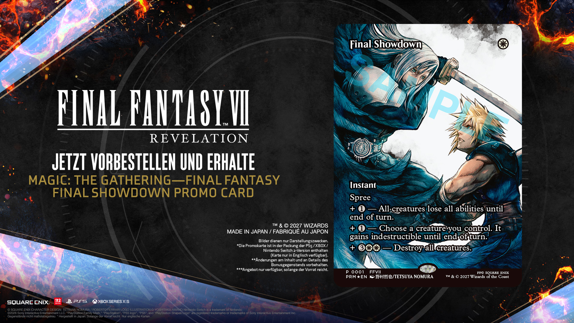 Werbebild für Magic: The Gathering Final Fantasy Final Showdown Promo-Karte.