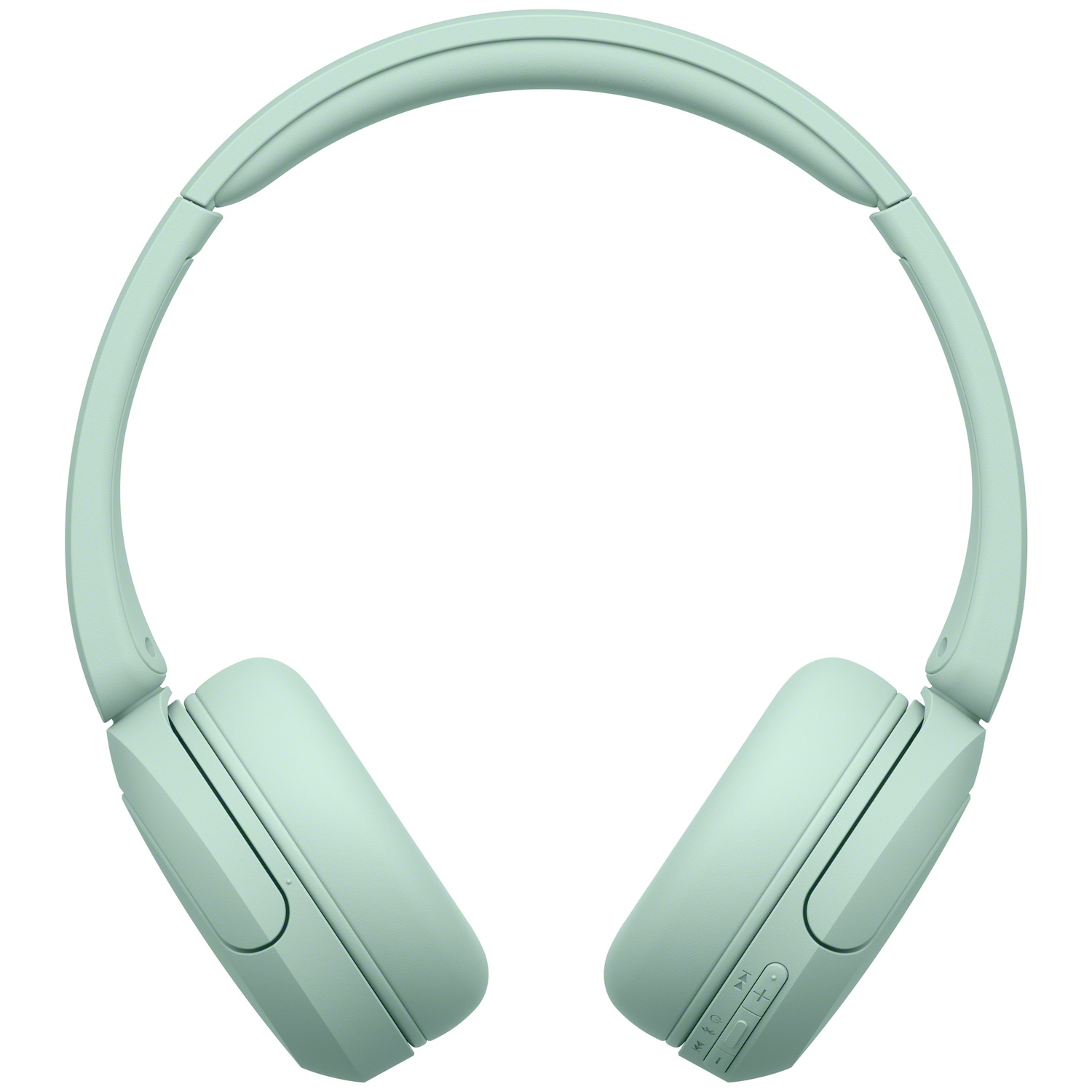 Casque sans fil supra-auriculaire vert menthe centré sur un fond blanc.