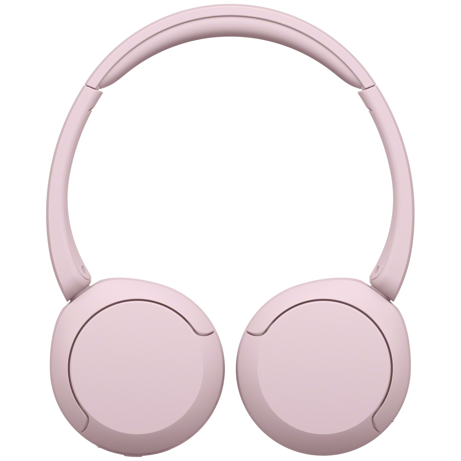 Casque supra-auriculaire sans fil rose sur fond blanc.