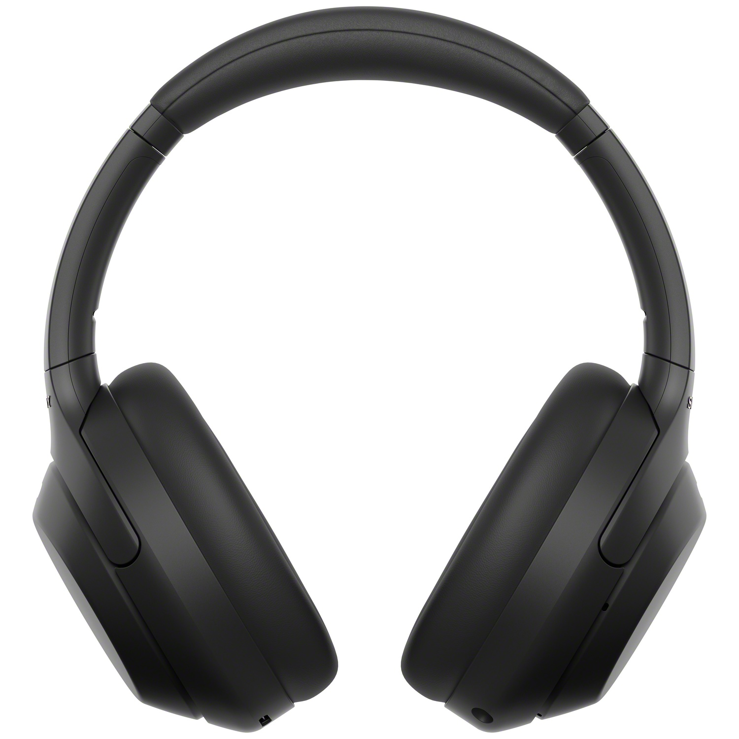 Casque supra-auriculaire noir avec oreillettes rembourrées sur fond blanc.
