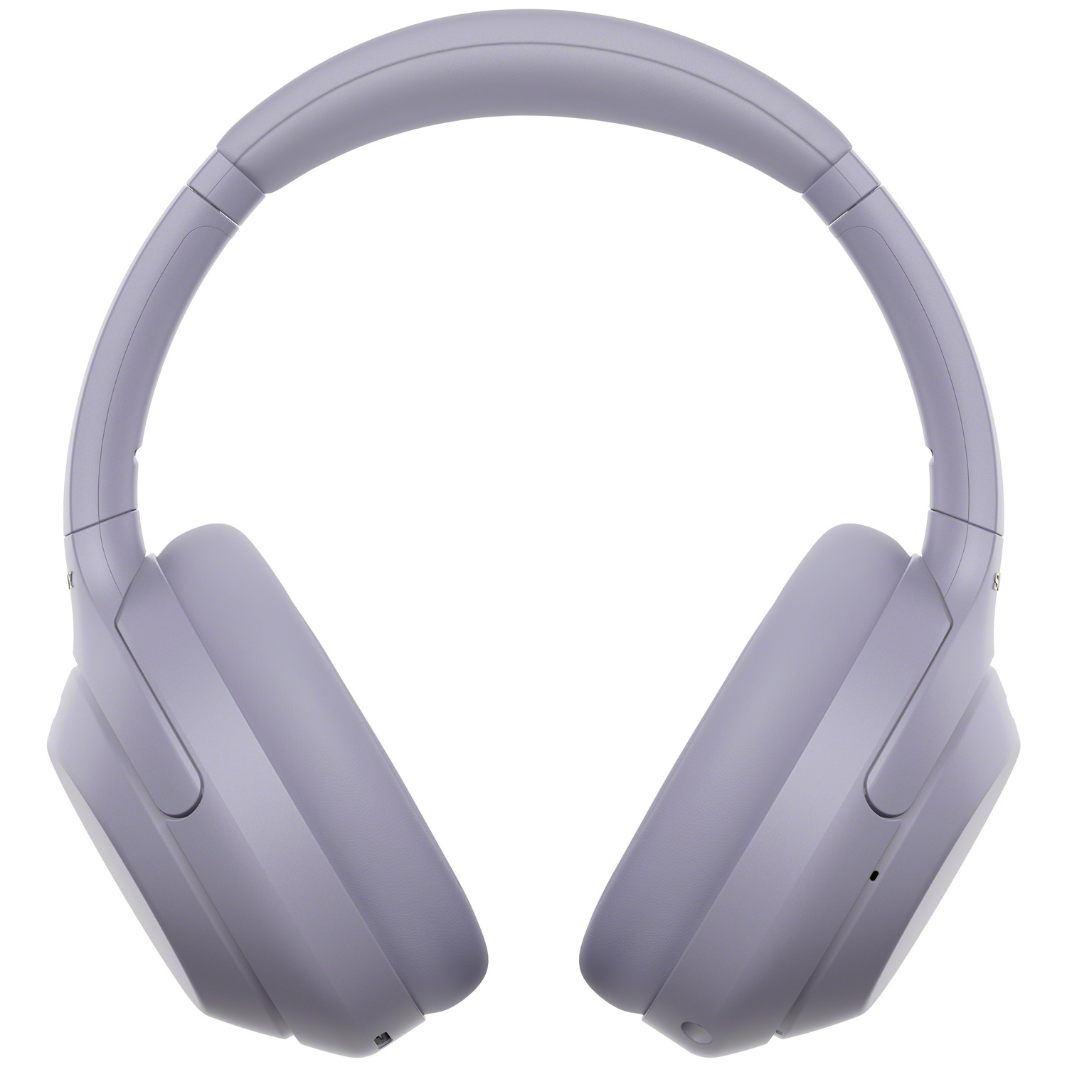Une paire de casques supra-auriculaires mauve clair sur fond blanc.