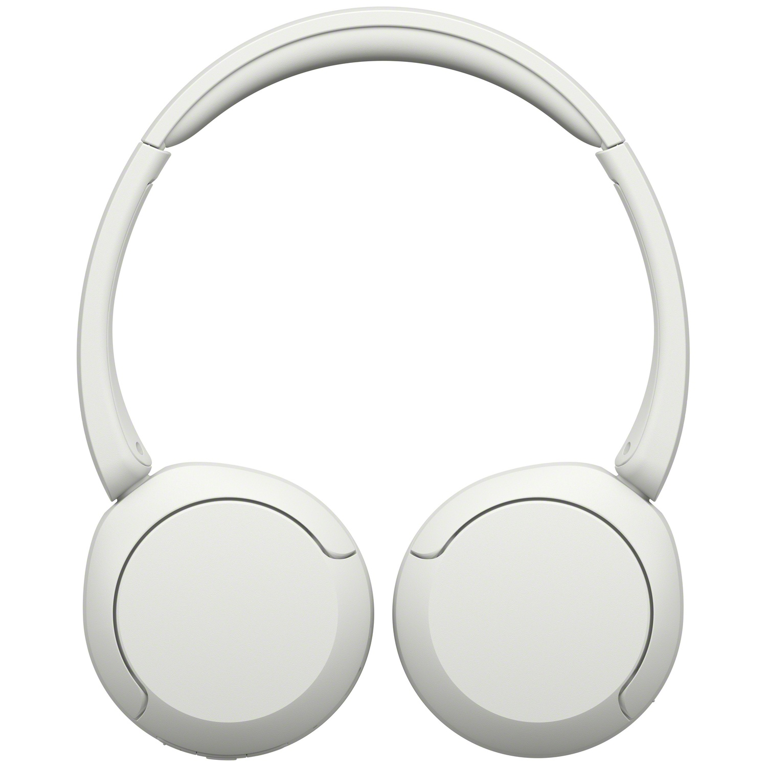 Casque supra-auriculaire blanc moderne sur fond blanc uni.