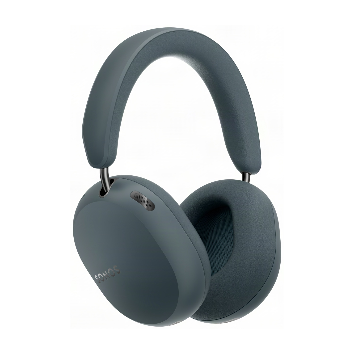 Cuffie wireless over-ear blu scuro con logo Sonos sul padiglione sinistro, isolate su sfondo bianco.