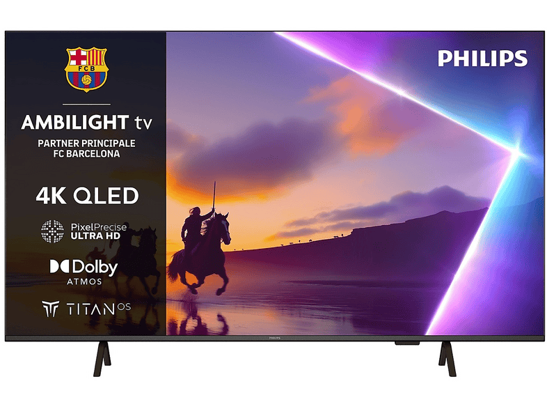 PHILIPS 55PUS8450/12 TV QLED, SMART TV, 55 ", Processore Pixel Precise Ultra HD, Nero, Classe E