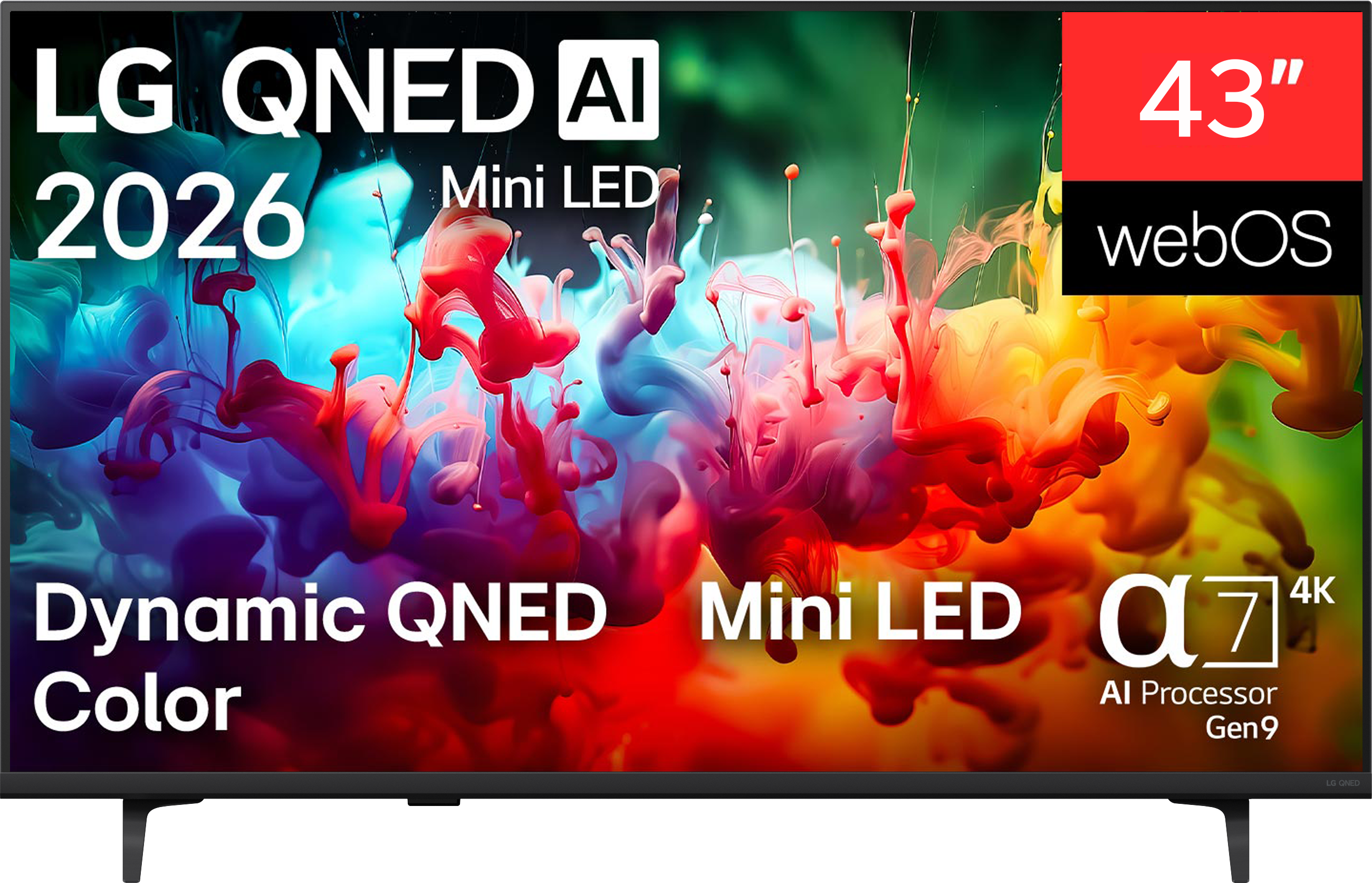 LG 43" QNED Mini LED 43QNED72B3B 4K AI Smart TV, 2026 okos Apple Airplay webOS, HDR10 PRO, 108cm