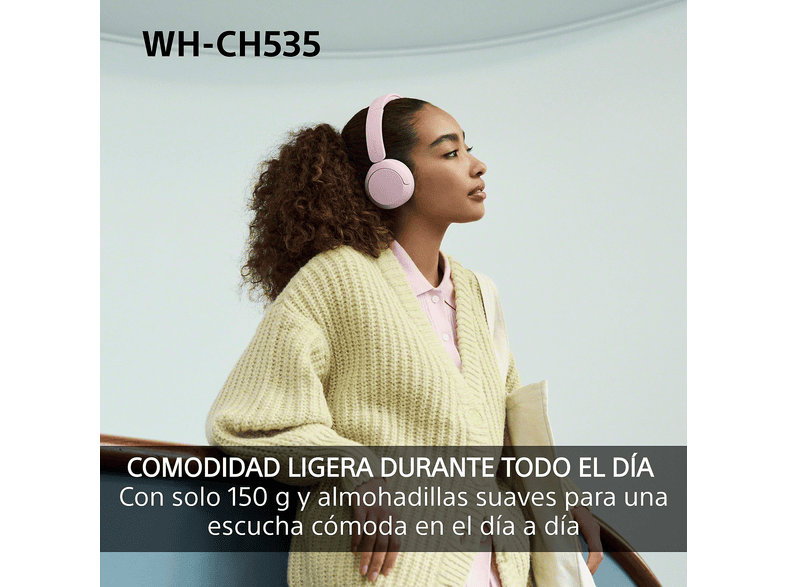 Auriculares inalámbricos - Sony WH-CH535G, Bluetooth 6.0, 55 h batería, Carga rápida, 360 Reality Audio, Conexión multipunto, Diadema, Verde