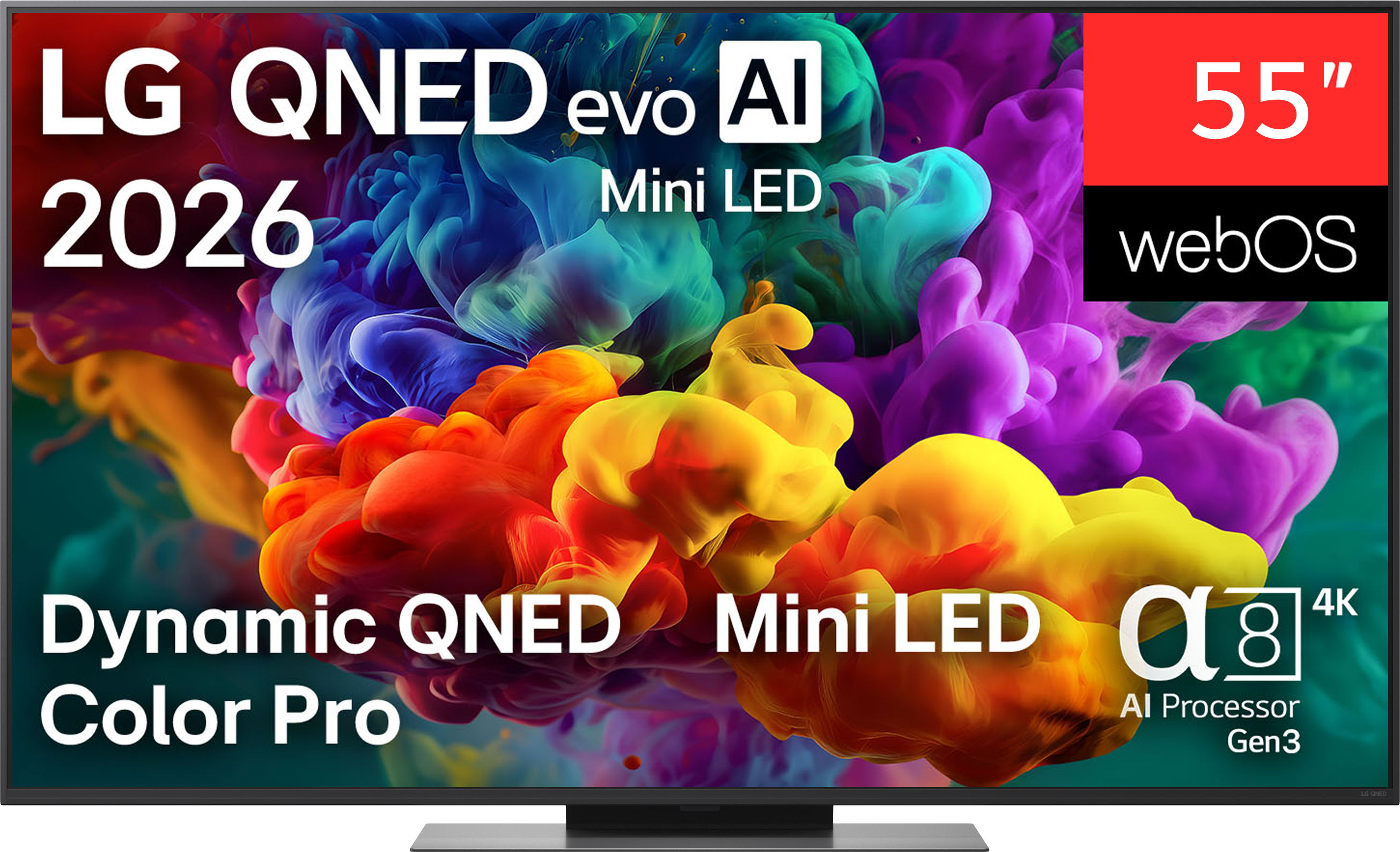 LG 55" QNEDevo Mini LED 55QNED87B3A 4K AI Smart TV, 2026 okos Dolby Vision 144 Hz VRR webOS, 139cm