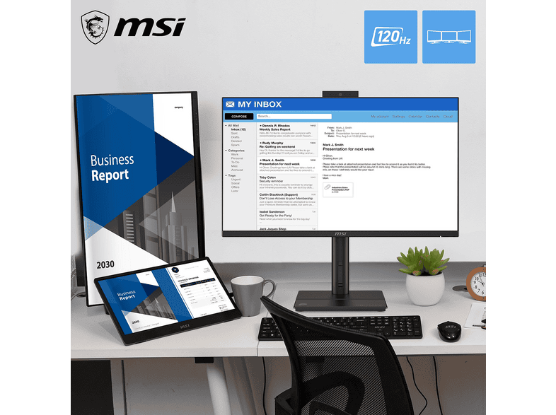 MSI pro max 27P Z AIO PC 27 Zoll, Full-HD, AMD Ryzen 7 255 Prozessor, 16 GB RAM, Windows 11 Home, Schwarz — Foto 2 von 5