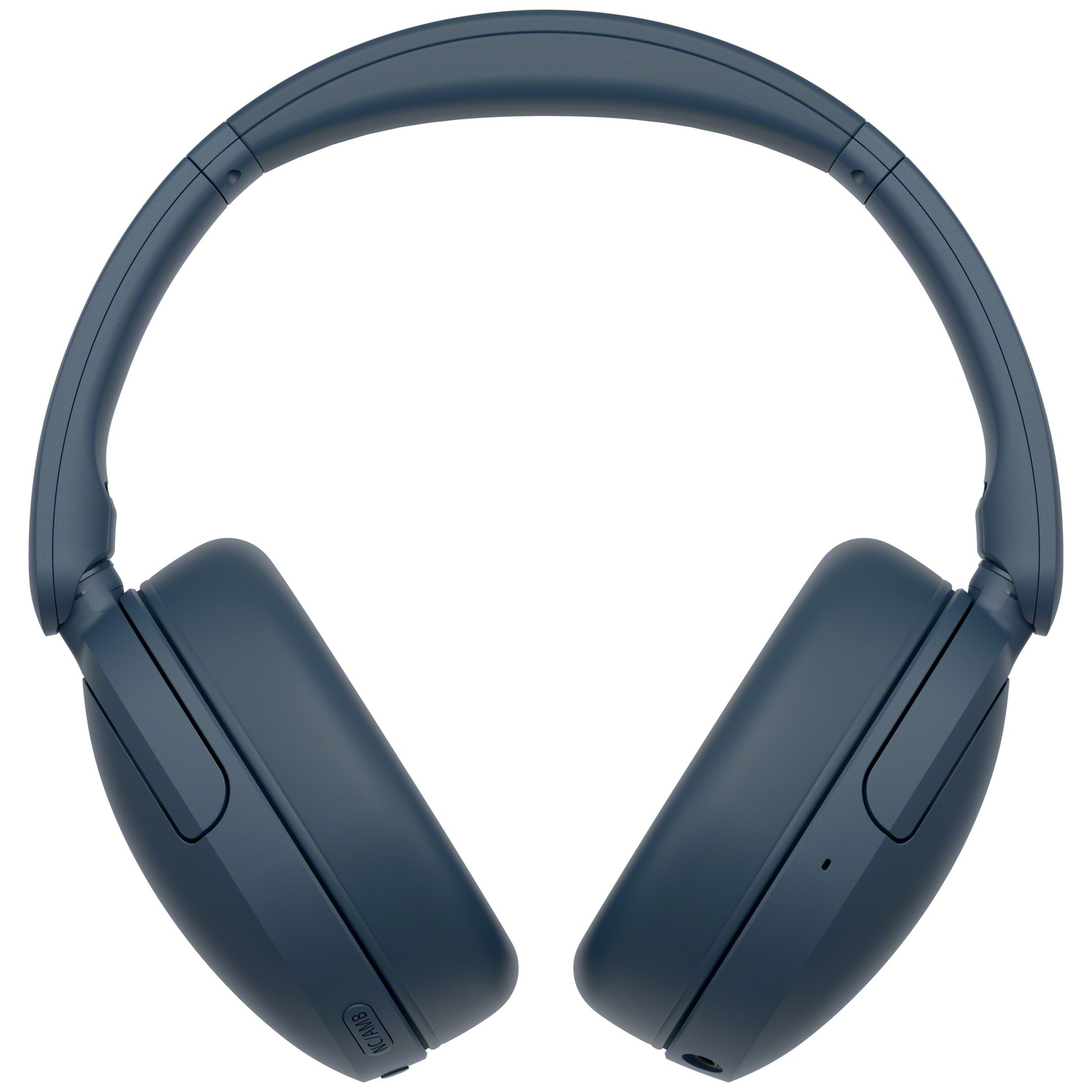 Casque supra-auriculaire bleu foncé sur fond blanc.