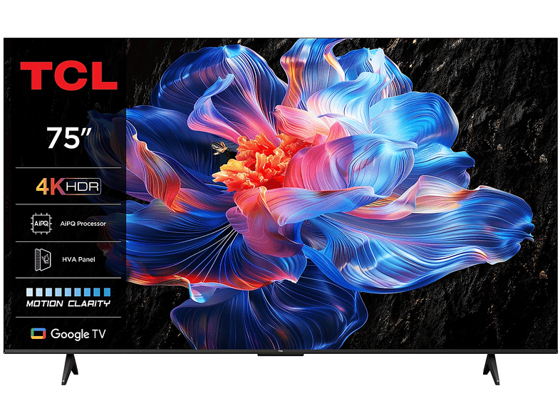 TCL 75P61K TV LED, SMART TV, 75 ", Processore AiPQ Pro, Black, Classe E