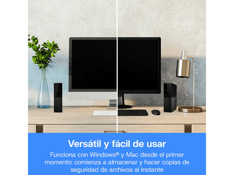 Disco duro externo 16TB - Western Digital WD My Book, Sobremesa, Compatible Mac, Protección con Contraseña, Copias de seguridad, Negro – imagen 2