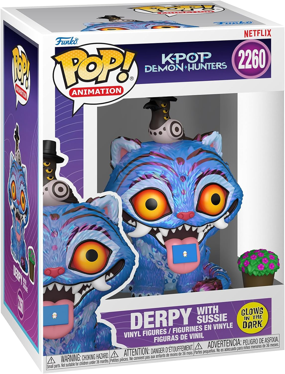 Figura Funko Pop Derpy con Sussie de K-Pop: Demon Hunters en su caja.